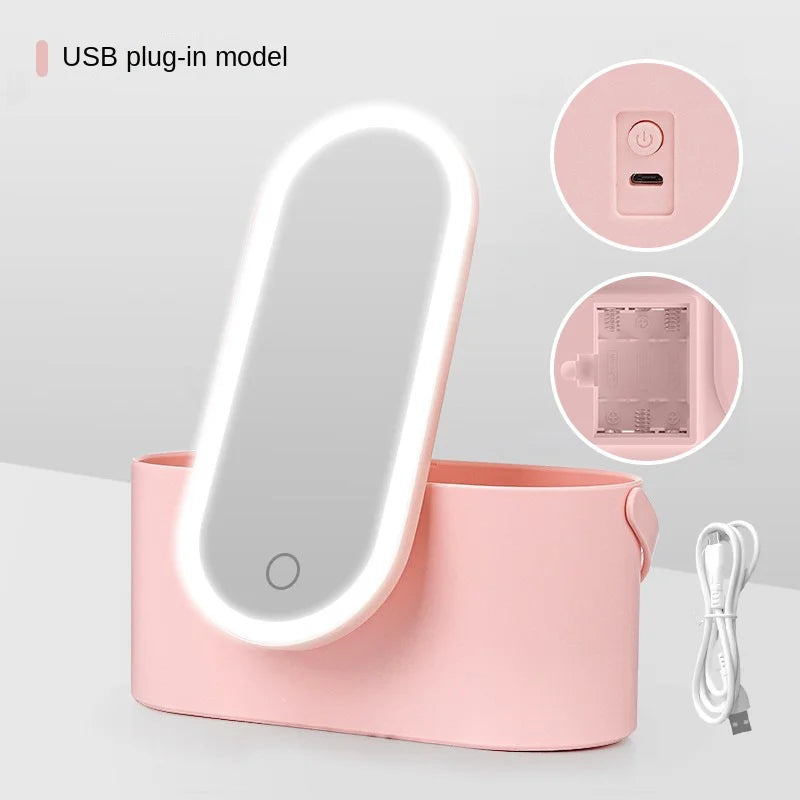 Rechargeable LED Makeup Mirror & Storage Box