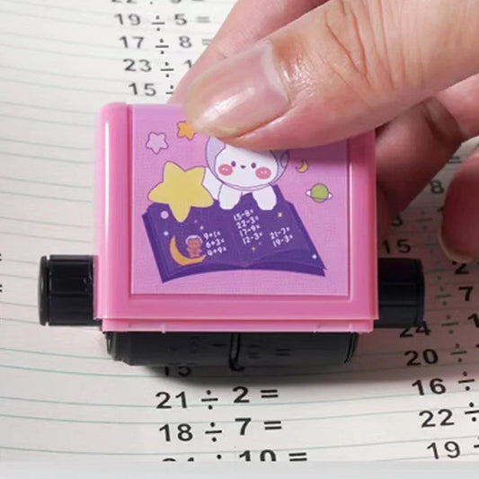 Cartoon Math Practice Number Rolling Stamp Addition Subtraction Multiply Division Question within 100 Stamp Digital Roller Type