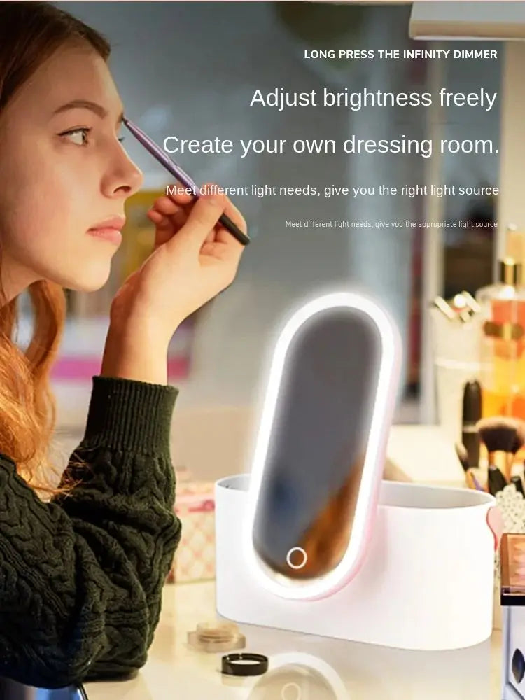 Rechargeable LED Makeup Mirror & Storage Box