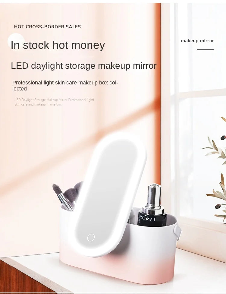 Rechargeable LED Makeup Mirror & Storage Box